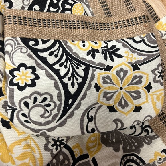 Handmade New Yellow black Paisley Print Purse Bag with Small Coin or Wallet - Picture 4 of 11